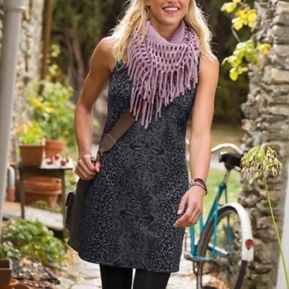 Athleta Black Shayla Animal Print Athletic Dress XS